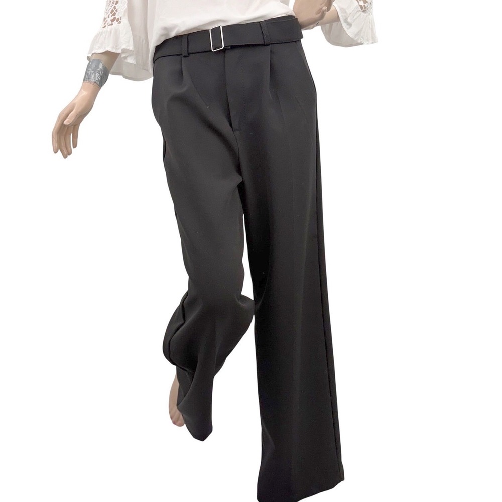 Streetwear Society Black Tailored Wide‎ Leg Pants | Minimalist Office Siren XS
